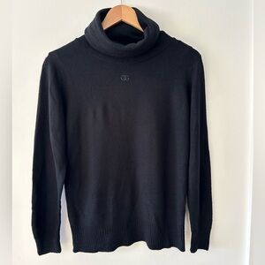 GIVENCHY Sport Vintage High Neck Black Knit Sweater | Size 38 | 70s Luxury